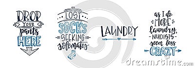 Laundry Hand drawn typography poster. Conceptual handwritten phrase Laundry T shirt hand lettered calligraphic design Vector Illustration