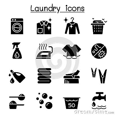 Laundry icon set vector illustration Vector Illustration