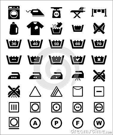 Laundry Icon set Vector Illustration