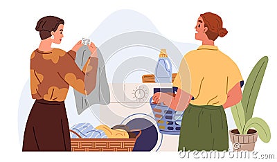 Laundry. The laundry metaphor represents personal transformation. Cleaning products enhance laundry experience Vector Illustration