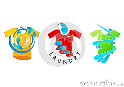 Laundry logo, clean symbol, service concept design Vector Illustration