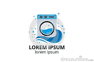 Laundry logo design Vector Illustration