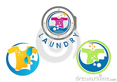 Laundry logo design Vector Illustration