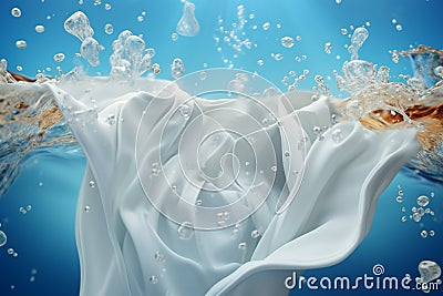 Laundry ritual White clothes soak and wash in detergent water Stock Photo