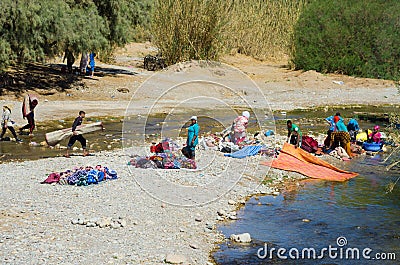 Laundry in the river Editorial Stock Photo