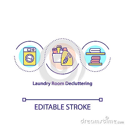 Laundry room decluttering concept icon Vector Illustration