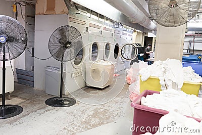 Laundry Room in The New Yorker Hotel, Manhattan Editorial Stock Photo