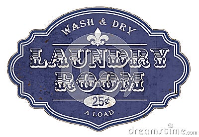 Laundry Room Sign Plaque Vintage Stock Photo
