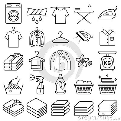 Laundry service icons. Vector Vector Illustration