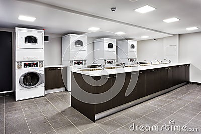 Laundry Side Sinks Stock Photo