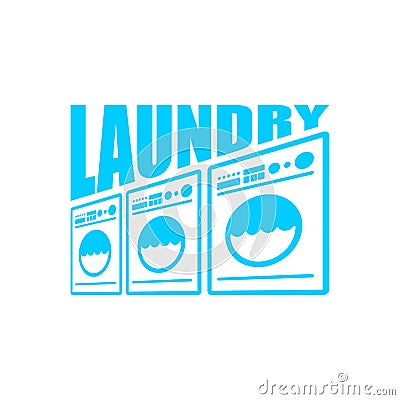 Laundry sign. washhouse logo. washing house icon. vector illustration Vector Illustration