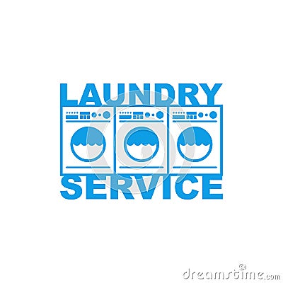 Laundry sign. washhouse logo. washing house icon. vector illustration Vector Illustration