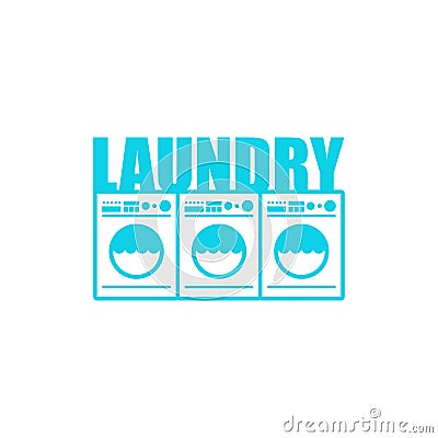 Laundry sign. washhouse logo. washing house icon. vector illustration Vector Illustration