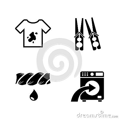 Laundry. Simple Related Vector Icons Vector Illustration