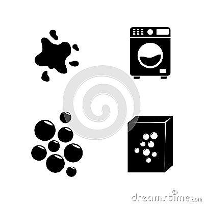 Laundry. Simple Related Vector Icons Vector Illustration