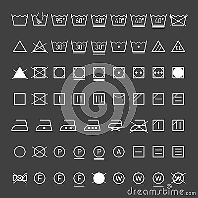 Laundry symbols collection Vector Illustration