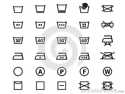 Laundry Symbols Vector Illustration