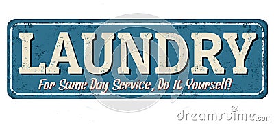 Laundry vintage metal sign Vector Illustration