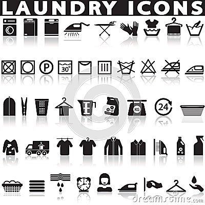 Laundry and washing icons. Vector Illustration