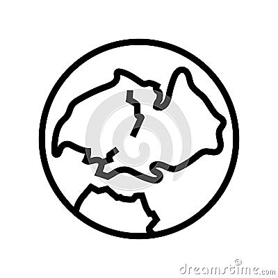 laurasia earth continent map line icon vector illustration Cartoon Illustration