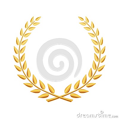 Vector gold laurel wreath icon illustration Vector Illustration