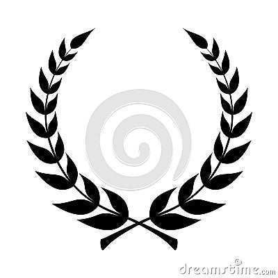 Laurel wreath icon. Emblem made of laurel branches Cartoon Illustration