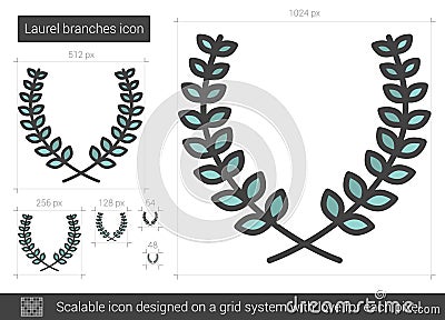 Laurel branches line icon. Vector Illustration