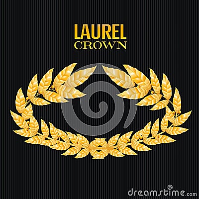 Laurel Crown. Greek Wreath With Golden Leaves. Vector Illustration Vector Illustration