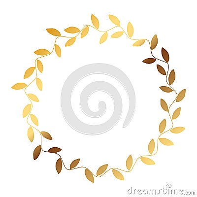 Laurel golden wreath isolated on white background. Vector Illustration Stock Photo