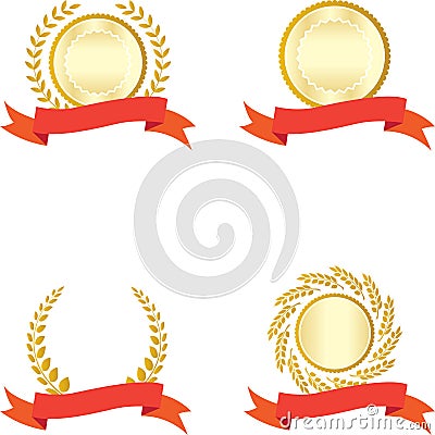 Laurel with ribbon Vector Illustration