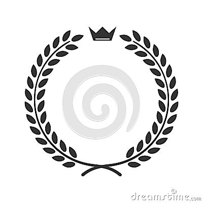 Laurel wheat wreath symbol victory achievement icon Vector Illustration
