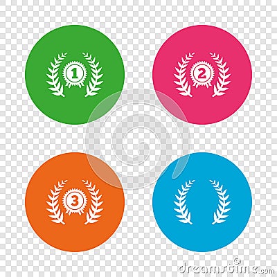 Laurel wreath award icons. Prize for winner. Vector Illustration