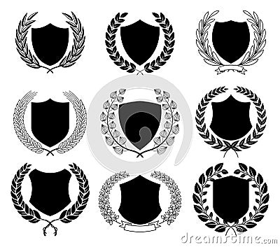 Laurel Wreath Badges Vector. Template for Awards, Quality Mark, Diplomas and Certificates Vector Illustration