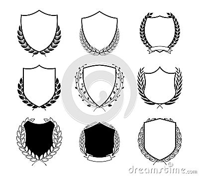 Laurel Wreath Badges Vector. Template for Awards, Quality Mark, Diplomas and Certificates Vector Illustration