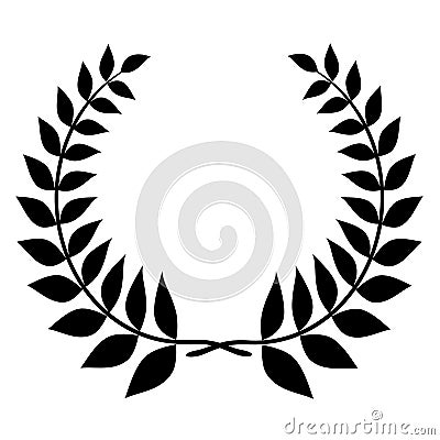 Laurel wreath black silhouette Stock Photo