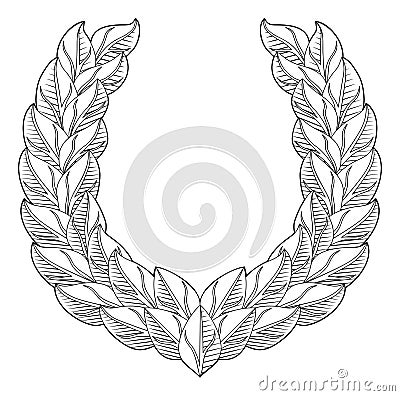 Laurel Wreath Branch Leaf Emblem Heraldry Design Vector Illustration