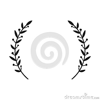 Laurel wreath. Hand drawn vector round frame for invitations, greeting cards, quotes, logos, posters and more. Vector Vector Illustration