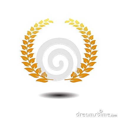 Laurel wreath icon vector . Gold symbol icon on white background Vector Illustration