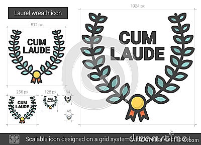 Laurel wreath line icon. Vector Illustration