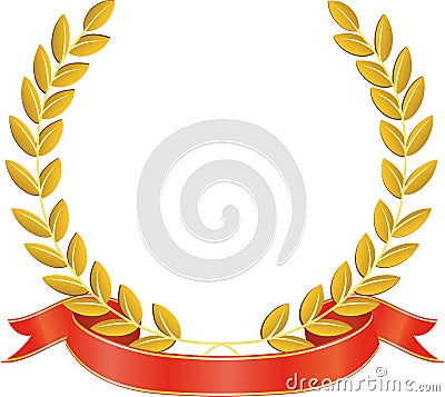 Laurel wreath and ribbon Vector Illustration