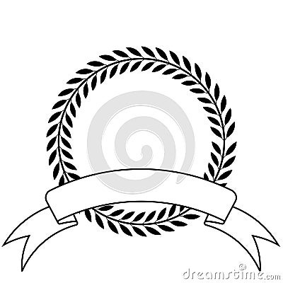 Laurel wreath and ribbon Vector Illustration