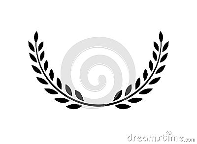 Laurel wreath vector award branch victory icon. Winner laurel wreath vintage leaf emblem Vector Illustration