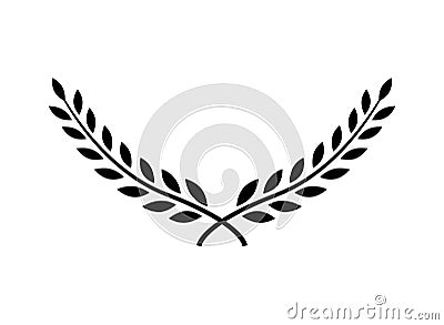 Laurel wreath vector award branch victory icon. Winner laurel wreath vintage leaf emblem Vector Illustration