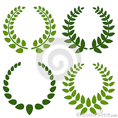 Laurel Wreaths Collection Vector Illustration