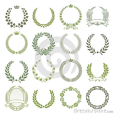 Laurel Wreaths Vector Collection Vector Illustration