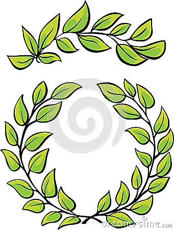 Laurel Wreaths Vector on white background Vector Illustration