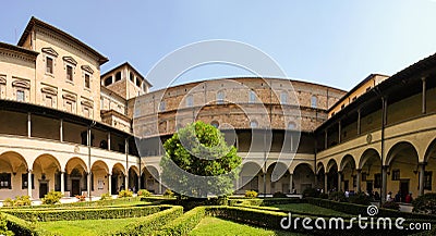 Laurentian Library garden in Florence Editorial Stock Photo