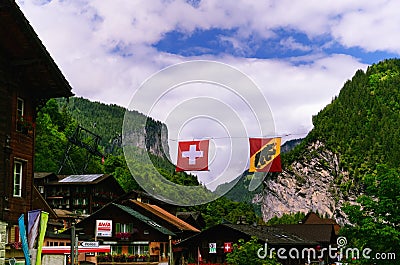 Lauterbrunnen - Swiss Mountain Resort Jungfrau Region Editorial Stock Photo