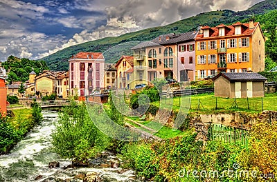 The Lauze river in Ax-les-Thermes - France Stock Photo