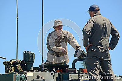 LAV crew members at open day Editorial Stock Photo